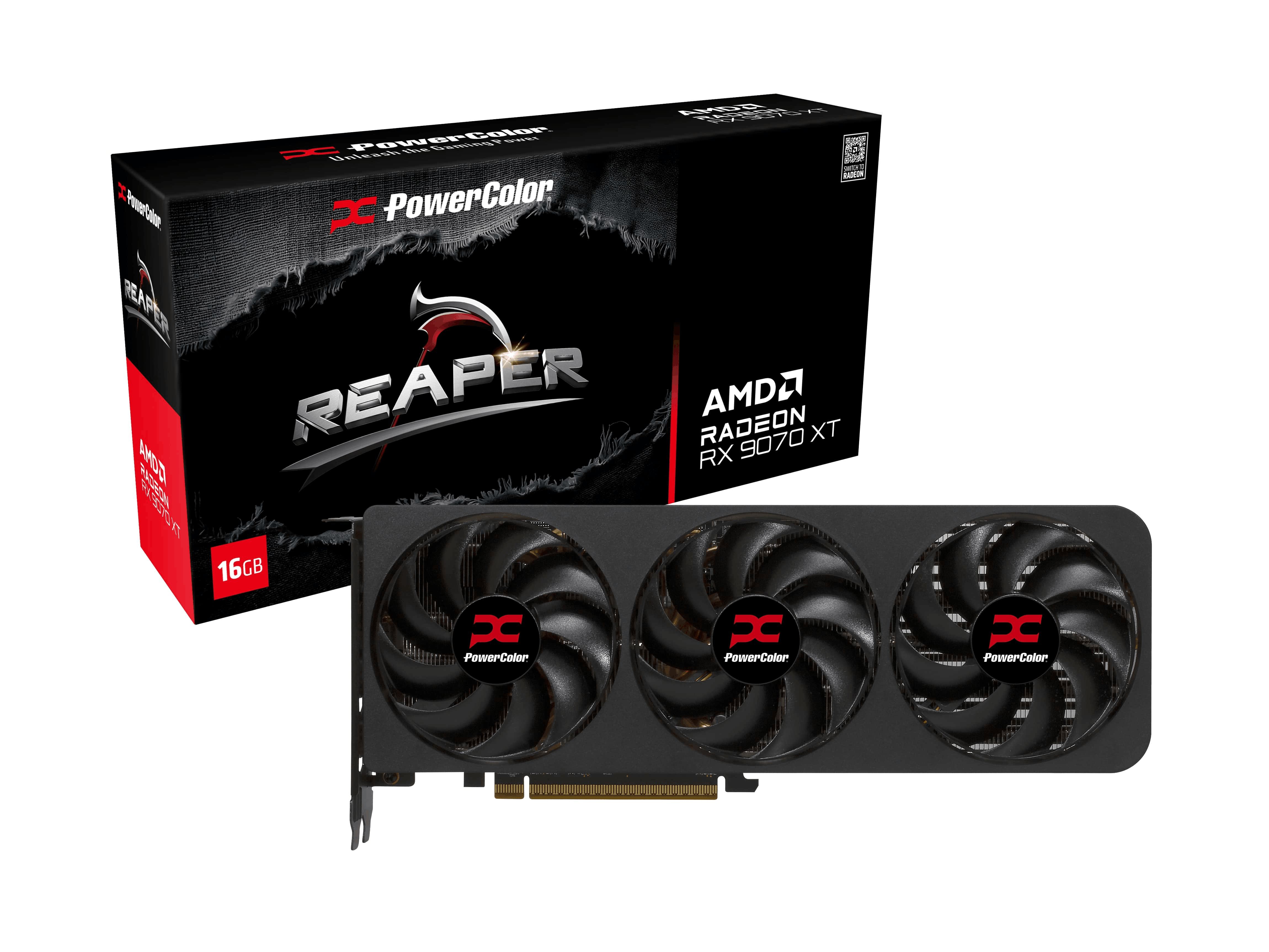 PowerColor Radeon RX 9070 XT Reaper Ekran Kartı Yan Profil Görünümü