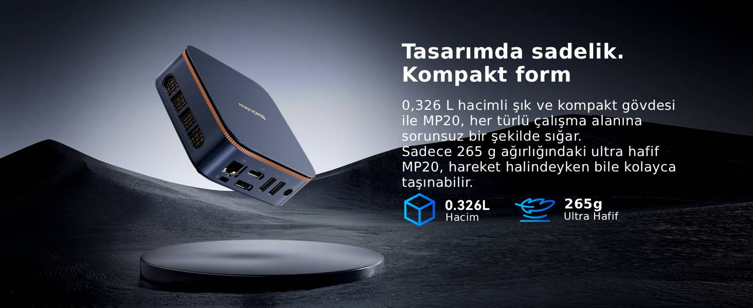 Blackview MP20 Mini PC 16GB RAM 512GB M.2 SSD hızlı depolama performansı