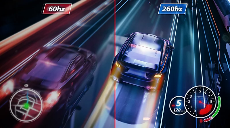 Neredeyse gecikmesiz oyun deneyimi için ultra hızlı 260 Hz yenileme hızı