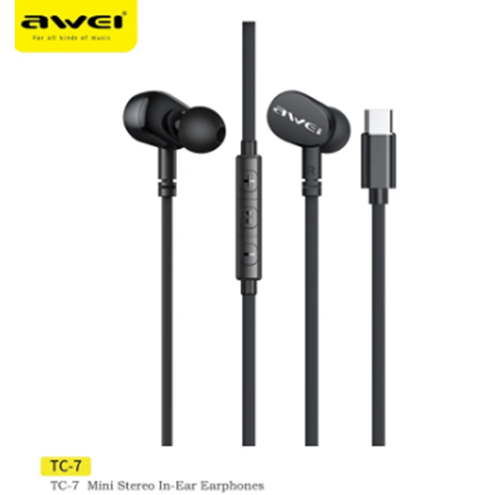 AWEI TC-7 TYPE-C IN-EAR EARPHONES