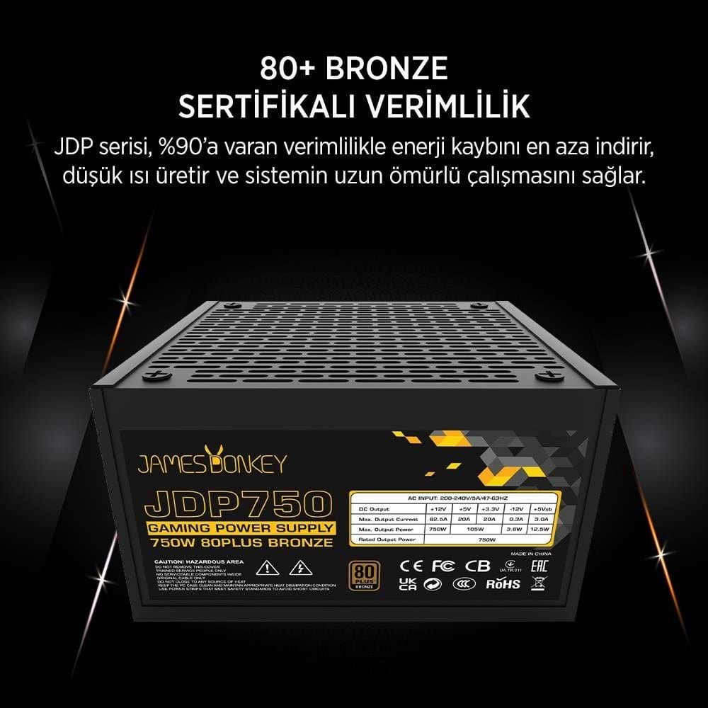 James Donkey JDP750 APFC 12CM 750W Bronze 80+ Power Supply