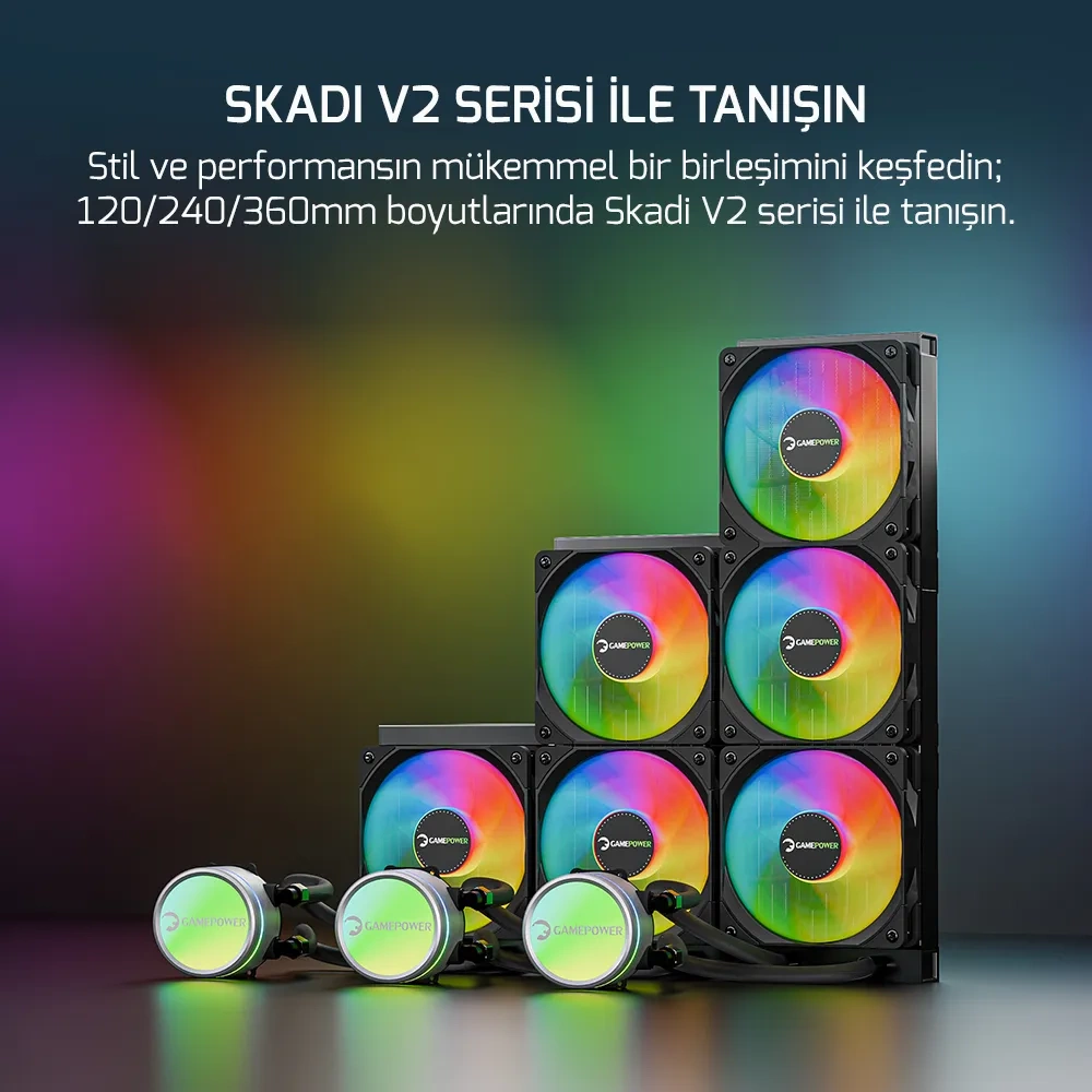 GAMEPOWER SKADI V2 360 AIO RGB LGA1700/AM5 Uyumlu Sıvı Soğutucu