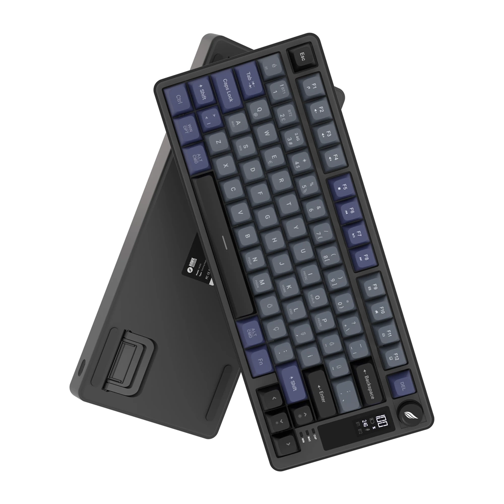 Hawk Gaming HK255 Membrane LCD RGB Kablosuz/Bluetooth Gri Mor %75 Türkçe Gaming Oyuncu Klavye