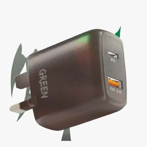 GREEN C-TYPE TO LIGHTNING COMPACT CHARGER