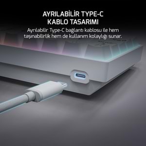 GAMEPOWER LYRA RGB 60M MEKANIK RED SWITCH BEYAZ GAMING OYUNCU KLAVYE