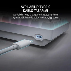 GAMEPOWER LYRA RGB 60M MEKANIK BLUE SWITCH GAMING OYUNCU KLAVYE BEYAZ