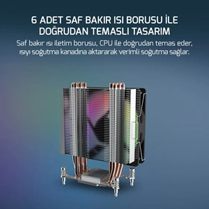 GamePower Glace TC6 ARGB 120mm LGA1851/LGA1700/AM5 İşlemci Soğutucu