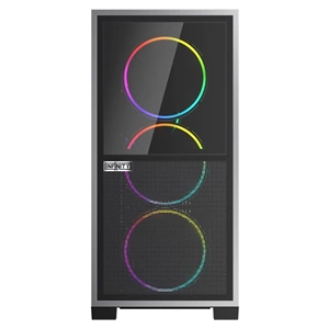 1ST PLAYER IF8 BTF SİYAH ARGB 4X12CM FAN TERS ÇEVİRİLEBİLİR TEMPERLİ CAM MESH PANELLER E-ATX KASA