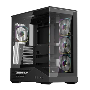 1ST PLAYER GM7 BTF SİYAH ARGB 4X12CM FAN TEMPERLİ CAM ATX KASA