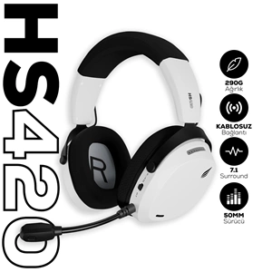 HAWK GAMING HS420 7.1 TRI-MODE KABLOSUZ/BLUETOOTH BEYAZ OYUNCU KULAKLIĞI