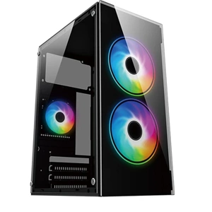 IROMX BTX-B350G 350W 2x12 CM RGB FAN ATX 1xUSB2.0/1xUSB3.0 SİYAH MINI GAMING KASA