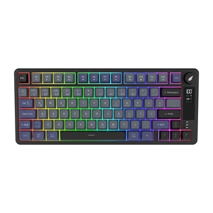 Hawk Gaming HK255 Membrane LCD RGB Kablosuz/Bluetooth Gri Mor %75 Türkçe Gaming Oyuncu Klavye