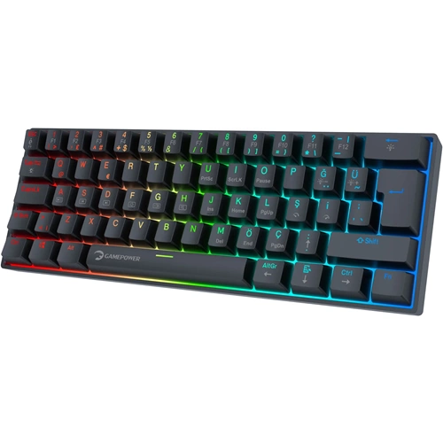 GAMEPOWER LYRA RGB 60M MEKANIK RED SWITCH GAMING OYUNCU KLAVYE SİYAH