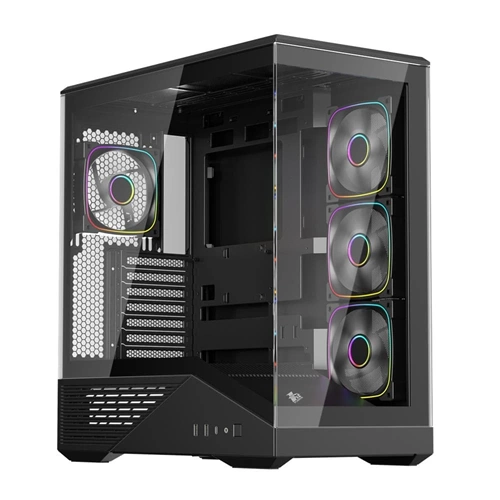 1ST PLAYER GM7 BTF SİYAH ARGB 4X12CM FAN TEMPERLİ CAM ATX KASA