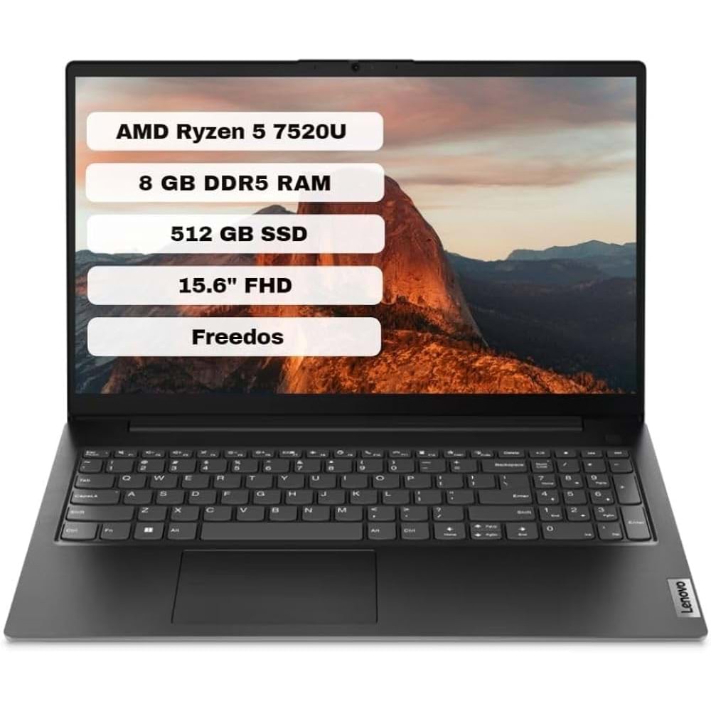 LENOVO V15 82YU0124TX AMD RYZEN 5-7520U 8GB RAM 512GB SSD 15.6 INCH FREEDOS