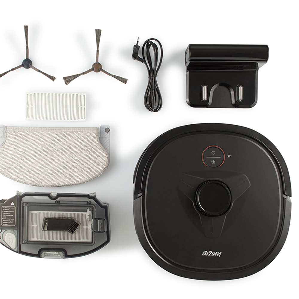 ARZUM AR4304 ROBOTEK X4 LDS AKILLI ROBOT SÜPÜRGE SİYAH
