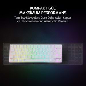 GAMEPOWER LYRA RGB 60M KLAVYE MEKANIK BLUE SWITVH BEYAZ