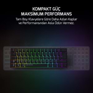GAMEPOWER LYRA RGB 60M KLAVYE MEKANIK RED SWITCH SİYAH