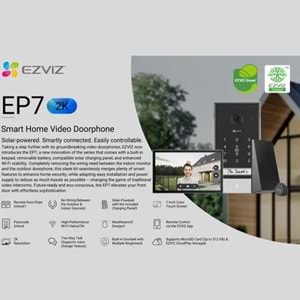 EZVIZ EP7 PİLLİ AKILLI EV GÖRÜNTÜLÜ KAPI DİYAFONU