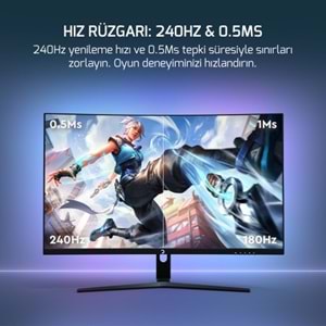 GAMEPOWER 27 VIVID V60 CURVED 0.5 Ms 240 Hz MONITOR
