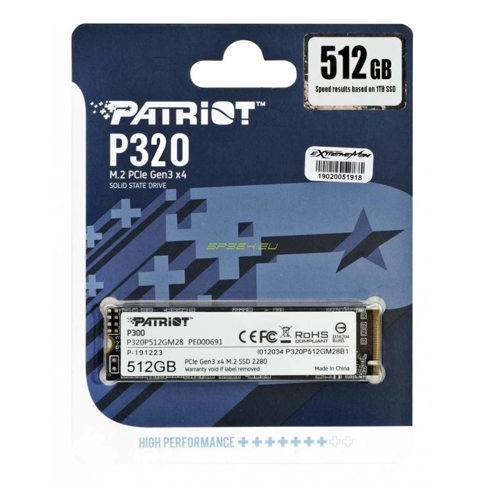 PATRIOT P320 GEN3 512GB SSD 3000/2200MB/s