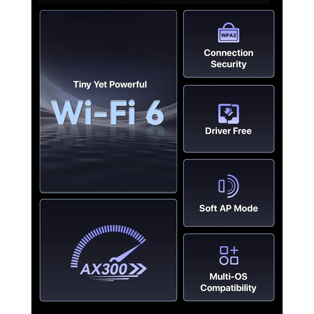 Tenda W311MI 300 Mbps AX300 Wifi 6 USB Wifi Adaptör