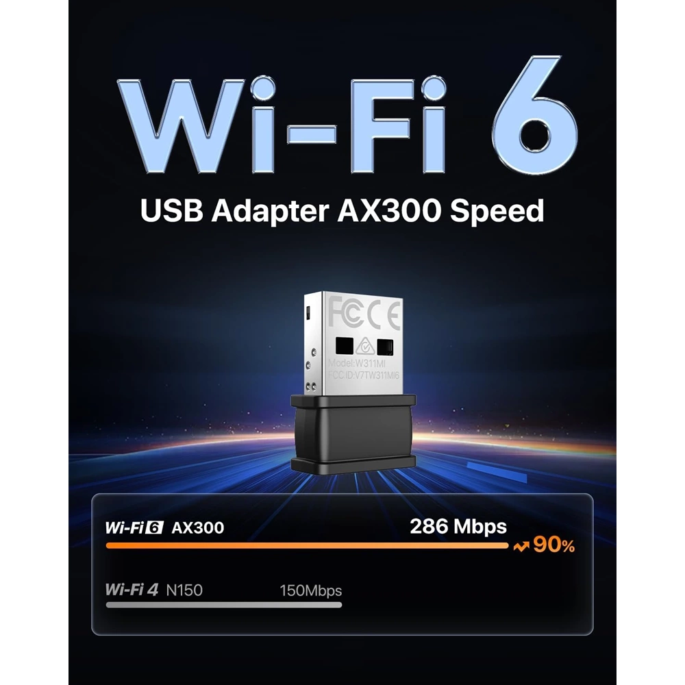 Tenda W311MI 300 Mbps AX300 Wifi 6 USB Wifi Adaptör